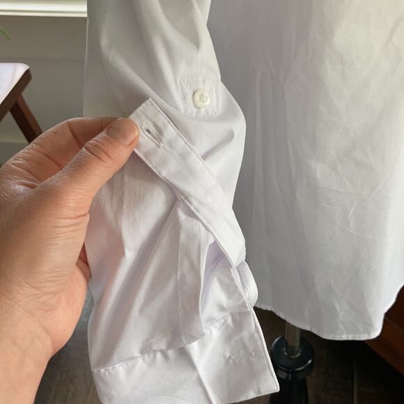 Sharagano White Cold Shoulder Buttondown, Size S - Picture 4 of 6